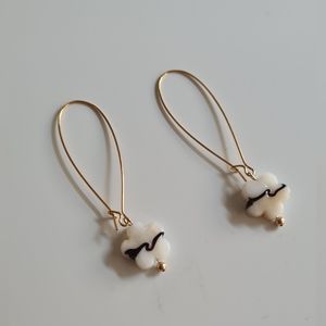 Handmade Glass Flower Drop Earrings